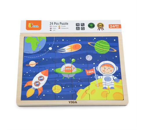 Дерев'яний пазл Viga Toys У космосі, 24 ел. (51461) Дерев'яний пазл Viga Toys У космосі, 24 ел. (51461)