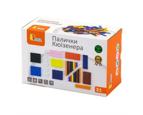 Набір для рахування Viga Toys Дерев'яні палички Кюїзенера 116 шт. (51765)