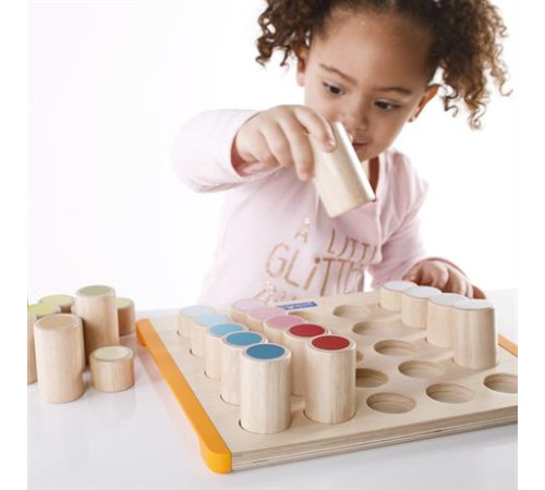 Дерев'яний сортер Guidecraft Manipulatives Кольорові циліндри (G6734) Дерев'яний сортер Guidecraft Manipulatives Кольорові циліндри (G6734)
