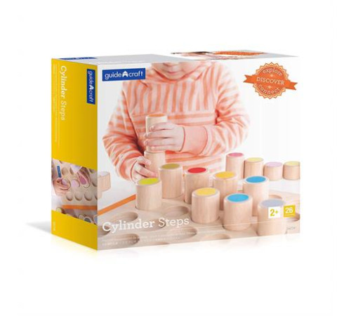 Дерев'яний сортер Guidecraft Manipulatives Кольорові циліндри (G6734) Дерев'яний сортер Guidecraft Manipulatives Кольорові циліндри (G6734)