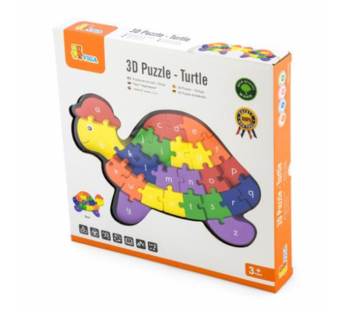 Дерев'яний пазл Viga Toys Черепаха по літерах і числах (55250) Дерев'яний пазл Viga Toys Черепаха по літерах і числах (55250)