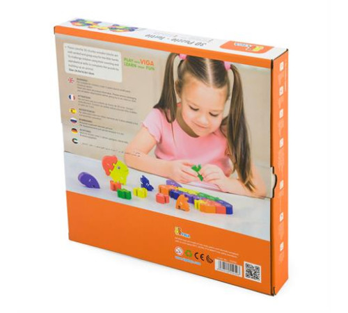 Дерев'яний пазл Viga Toys Черепаха по літерах і числах (55250) Дерев'яний пазл Viga Toys Черепаха по літерах і числах (55250)