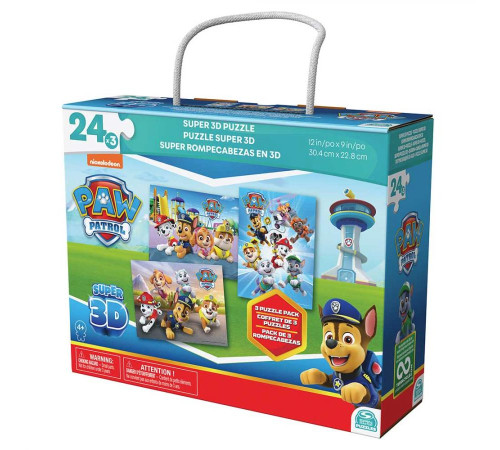 Пазл Spin Master Супер 3D "Щенячий патруль" 3в1, 30 х 23 см 48 ел.