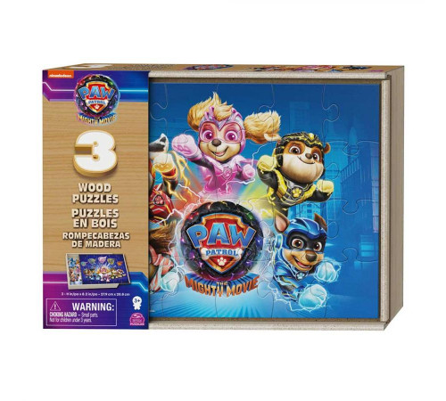 Пазл дерев’яний Spin Master "Щенячий патруль 2" 3в1, 21 х 28 см, 72 ел.