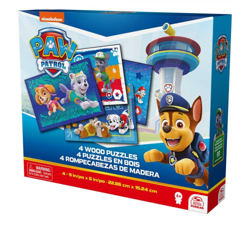 Пазл дерев’яний Spin Master "Щенячий патруль" 4в1, 23 х 15 см, 72 ел.