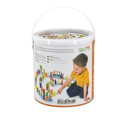 Динамічний конструктор Viga Toys Дерев'яне доміно 116 ел. (51620) Динамічний конструктор Viga Toys Дерев'яне доміно 116 ел. (51620)