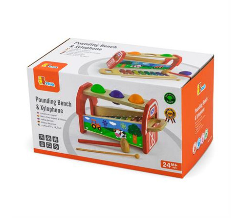 Дерев'яна стукалка Viga Toys Кульки та ксилофон (50348) Дерев'яна стукалка Viga Toys Кульки та ксилофон (50348)