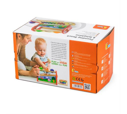 Дерев'яна стукалка Viga Toys Кульки та ксилофон (50348) Дерев'яна стукалка Viga Toys Кульки та ксилофон (50348)