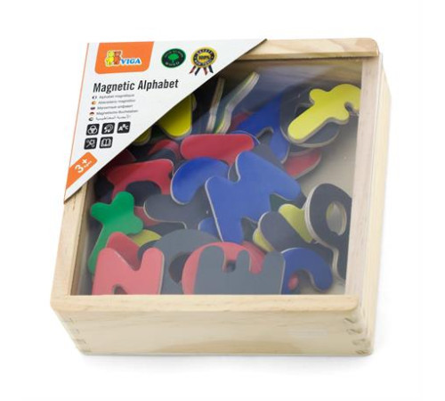 Набір магнітних букв Viga Toys Англійські великі та малі 52 шт. (50324) Набір магнітних букв Viga Toys Англійські великі та малі 52 шт. (50324)