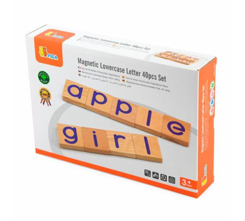 Набір магнітних букв Viga Toys Рядкові 40 шт. (50590) Набір магнітних букв Viga Toys Рядкові 40 шт. (50590)