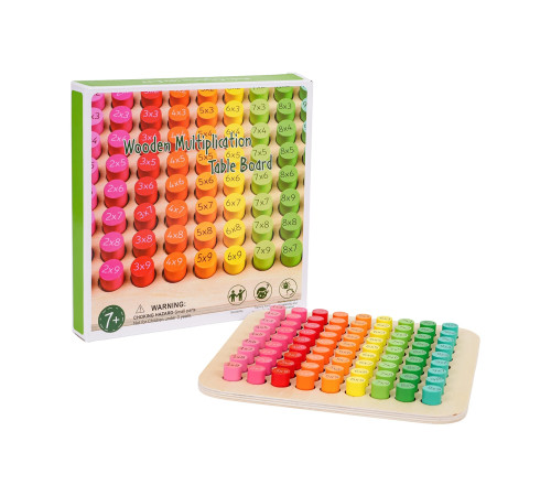 Дитяча дерев'яна навчальна таблиця Ramiz 3184 Множення 22 x 22 x 1 см