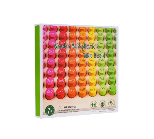 Дитяча дерев'яна навчальна таблиця Ramiz 3184 Множення 22 x 22 x 1 см