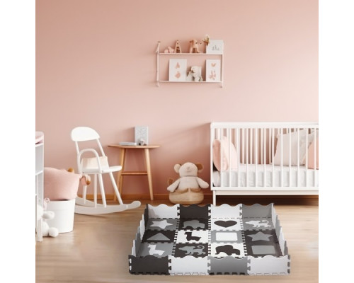 Пазл з манежем MD03 KID'S PLAYPEN GREY 140x140CM NILS FUN 36 елементів