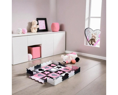 Пазл з манежем MD03 KID'S PLAYPEN PINK HEARTS 140x140CM NILS FUN 36 елементів