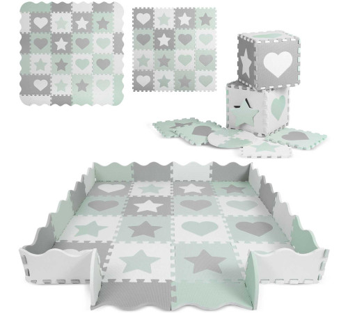 Килимок-пазл Ricokids 151x151 см 16 шт. м'ятно-сірий Килимок-пазл Ricokids 151x151 см 16 шт. м'ятно-сірий
