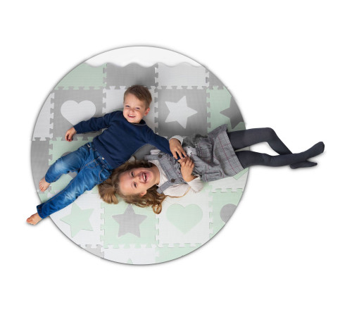 Килимок-пазл Ricokids 151x151 см 16 шт. м'ятно-сірий Килимок-пазл Ricokids 151x151 см 16 шт. м'ятно-сірий