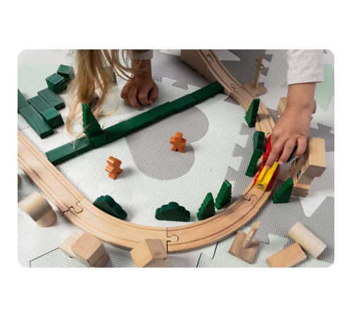 Килимок-пазл Ricokids 151x151 см 16 шт. м'ятно-сірий Килимок-пазл Ricokids 151x151 см 16 шт. м'ятно-сірий