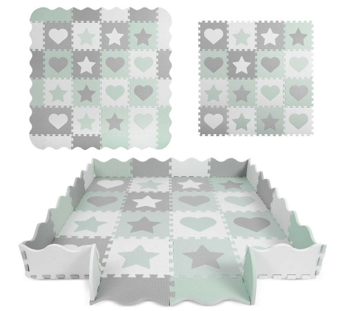 Килимок-пазл Ricokids 151x151 см 16 шт. м'ятно-сірий Килимок-пазл Ricokids 151x151 см 16 шт. м'ятно-сірий