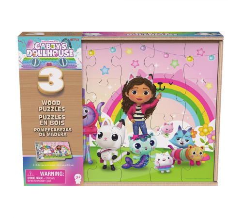 Пазл дерев'яний Spin Master 3в1 "Ляльковий будиночок Габбі" 21 х 28 см, 72 ел.
