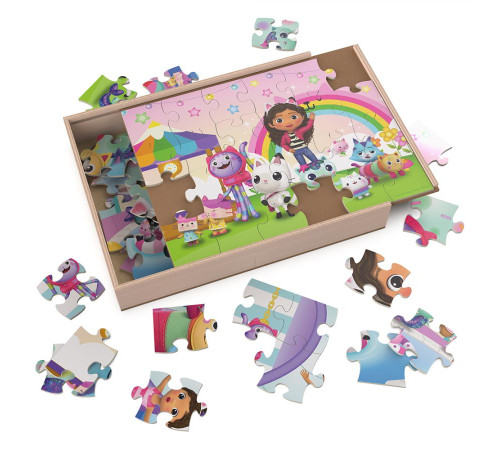 Пазл дерев'яний Spin Master 3в1 "Ляльковий будиночок Габбі" 21 х 28 см, 72 ел.