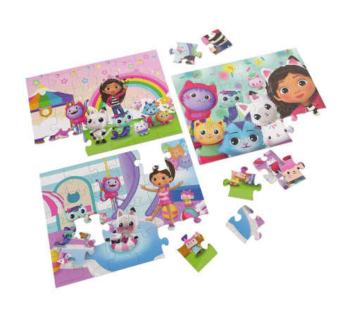 Пазл дерев'яний Spin Master 3в1 "Ляльковий будиночок Габбі" 21 х 28 см, 72 ел.