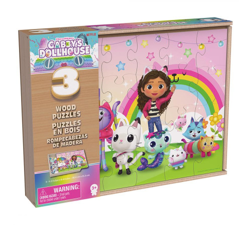 Пазл дерев'яний Spin Master 3в1 "Ляльковий будиночок Габбі" 21 х 28 см, 72 ел.