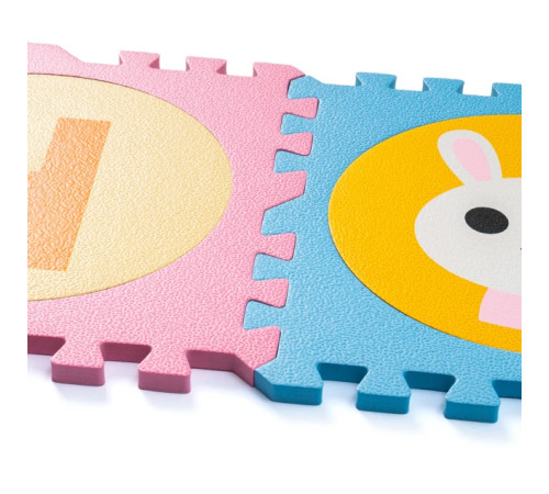 Дитячий килимок-пазл WCG Цифри та Звірі, 30 х 30 см 1 шт, різнокольоровий