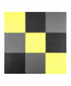 Килимок-пазл, шахівниця Ricokids 180x180 см 9 шт сіро-жовтий