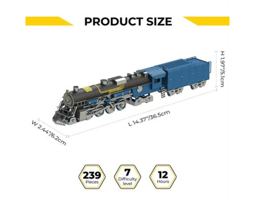 Колекційна модель-конструктор Metal Time Polar Steel color Поїзд кольоровий механічний (MT052)