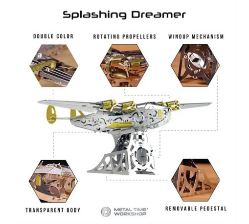 Колекційна модель-конструктор Metal Time Splashing Dreamer Боїнг-314 механічний (MT053) Колекційна модель-конструктор Metal Time Splashing Dreamer Боїнг-314 механічний (MT053)
