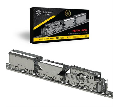 Колекційна модель-конструктор Metal Time Heavy Loco Вантажний карго-поїзд механічний (MT023) Колекційна модель-конструктор Metal Time Heavy Loco Вантажний карго-поїзд механічний (MT023)