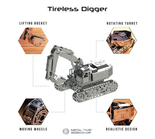 Колекційна модель-конструктор Metal Time Tireless Digger Екскаватор механічний (MT043) Колекційна модель-конструктор Metal Time Tireless Digger Екскаватор механічний (MT043)