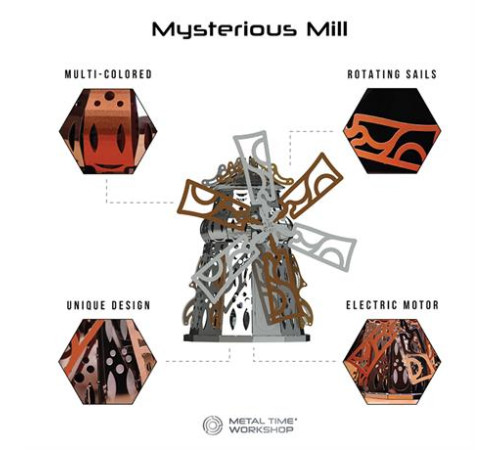 Колекційна модель-конструктор Metal Time Mysterious Mill Млин електронний двоколірна (MT054) Колекційна модель-конструктор Metal Time Mysterious Mill Млин електронний двоколірна (MT054)