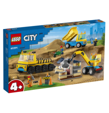 Конструктор LEGO City Construction Будівельні вантажівки та кулястий таран 235 ел. (60391)