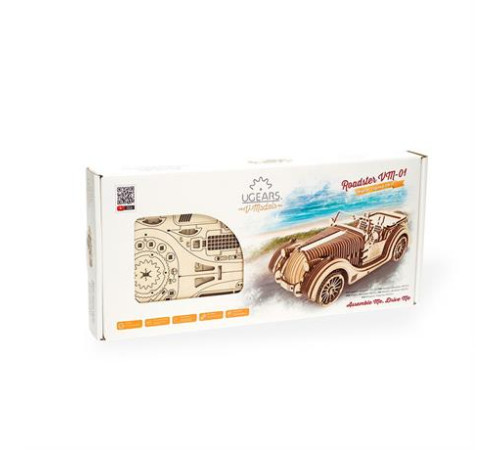 Дерев'яний механічний 3D конструктор Ugears Родстер VM-01 (70052) Дерев'яний механічний 3D конструктор Ugears Родстер VM-01 (70052)