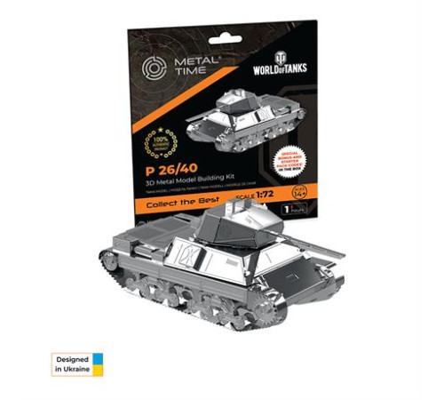 Колекційна модель-конструктор Metal Time World of Tanks танк P 26/40 (MT062) Колекційна модель-конструктор Metal Time World of Tanks танк P 26/40 (MT062)