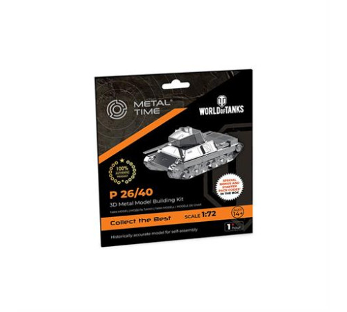 Колекційна модель-конструктор Metal Time World of Tanks танк P 26/40 (MT062) Колекційна модель-конструктор Metal Time World of Tanks танк P 26/40 (MT062)