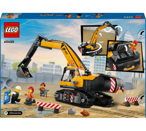 Конструктор LEGO City Жовтий будівельний екскаватор 633 ел. (60420) Конструктор LEGO City Жовтий будівельний екскаватор 633 ел. (60420)