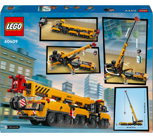Конструктор LEGO City Жовтий пересувний будівельний кран 1116 ел. (60409) Конструктор LEGO City Жовтий пересувний будівельний кран 1116 ел. (60409)