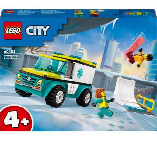 Конструктор LEGO City Карета швидкої допомоги й сноубордист 79 ел. (60403) Конструктор LEGO City Карета швидкої допомоги й сноубордист 79 ел. (60403)