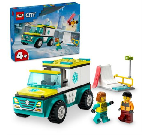 Конструктор LEGO City Карета швидкої допомоги й сноубордист 79 ел. (60403) Конструктор LEGO City Карета швидкої допомоги й сноубордист 79 ел. (60403)