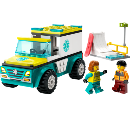 Конструктор LEGO City Карета швидкої допомоги й сноубордист 79 ел. (60403) Конструктор LEGO City Карета швидкої допомоги й сноубордист 79 ел. (60403)