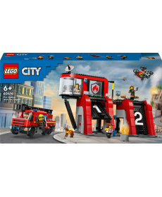 Конструктор LEGO City Пожежне депо з пожежною машиною 843 ел. (60414)