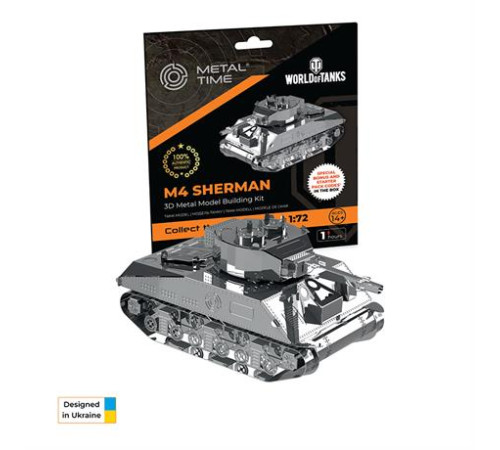 Колекційна модель-конструктор Metal Time World of Tanks танк M4 Sherman (MT070) Колекційна модель-конструктор Metal Time World of Tanks танк M4 Sherman (MT070)