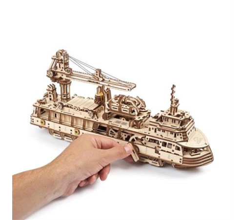 Дерев'яний механічний 3D конструктор Ugears Науково-дослідне судно (70135) Дерев'яний механічний 3D конструктор Ugears Науково-дослідне судно (70135)