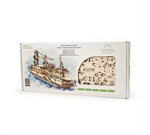 Дерев'яний механічний 3D конструктор Ugears Науково-дослідне судно (70135) Дерев'яний механічний 3D конструктор Ugears Науково-дослідне судно (70135)