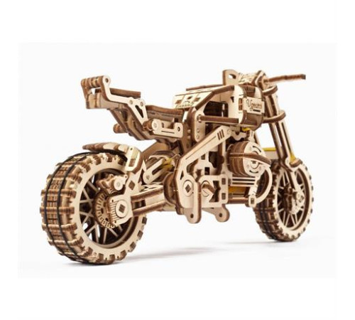 Дерев'яний механічний 3D конструктор Ugears Мотоцикл Scramber з коляскою (70137) Дерев'яний механічний 3D конструктор Ugears Мотоцикл Scramber з коляскою (70137)