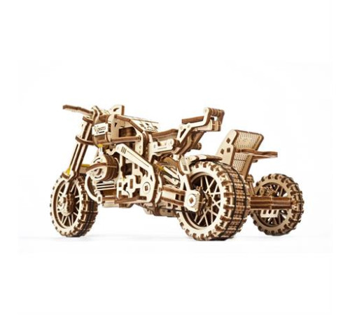 Дерев'яний механічний 3D конструктор Ugears Мотоцикл Scramber з коляскою (70137) Дерев'яний механічний 3D конструктор Ugears Мотоцикл Scramber з коляскою (70137)