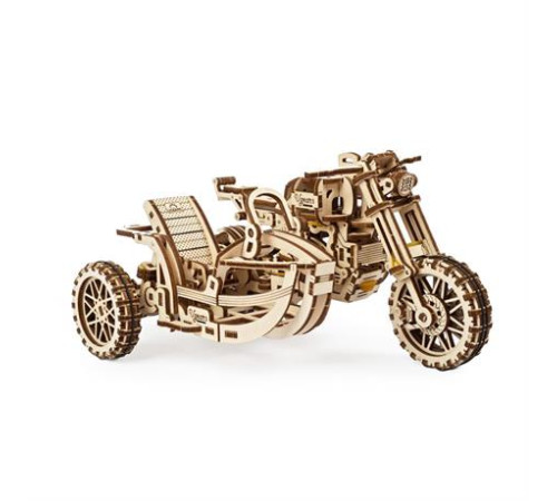 Дерев'яний механічний 3D конструктор Ugears Мотоцикл Scramber з коляскою (70137) Дерев'яний механічний 3D конструктор Ugears Мотоцикл Scramber з коляскою (70137)
