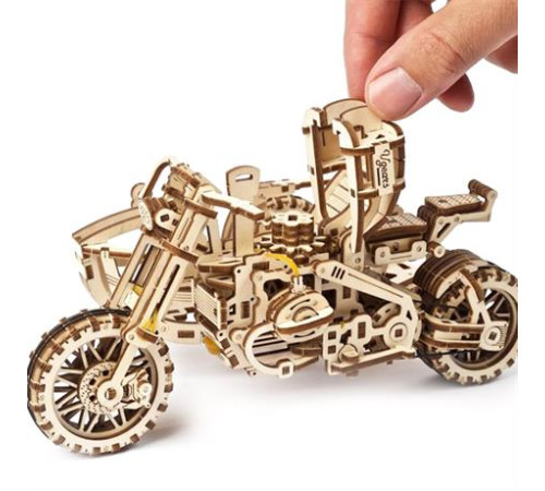 Дерев'яний механічний 3D конструктор Ugears Мотоцикл Scramber з коляскою (70137) Дерев'яний механічний 3D конструктор Ugears Мотоцикл Scramber з коляскою (70137)